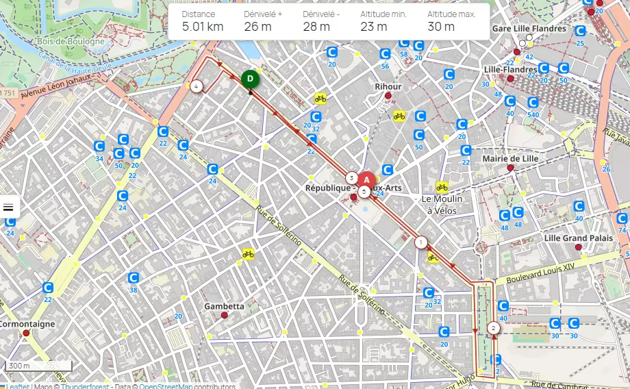 Le parcours du 5km.