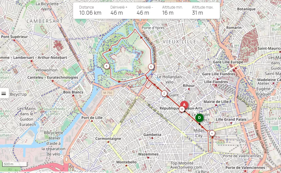 Le parcours du 10km.