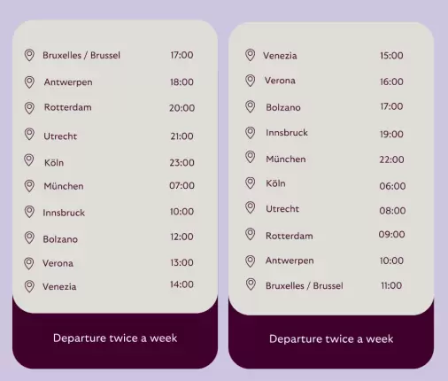 Les horaires provisoires. ©European Sleeper