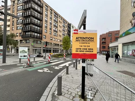 Déviations, sens unique, circulation inversée... les travaux de la rue Pierre-Mauroy continuent à Lille