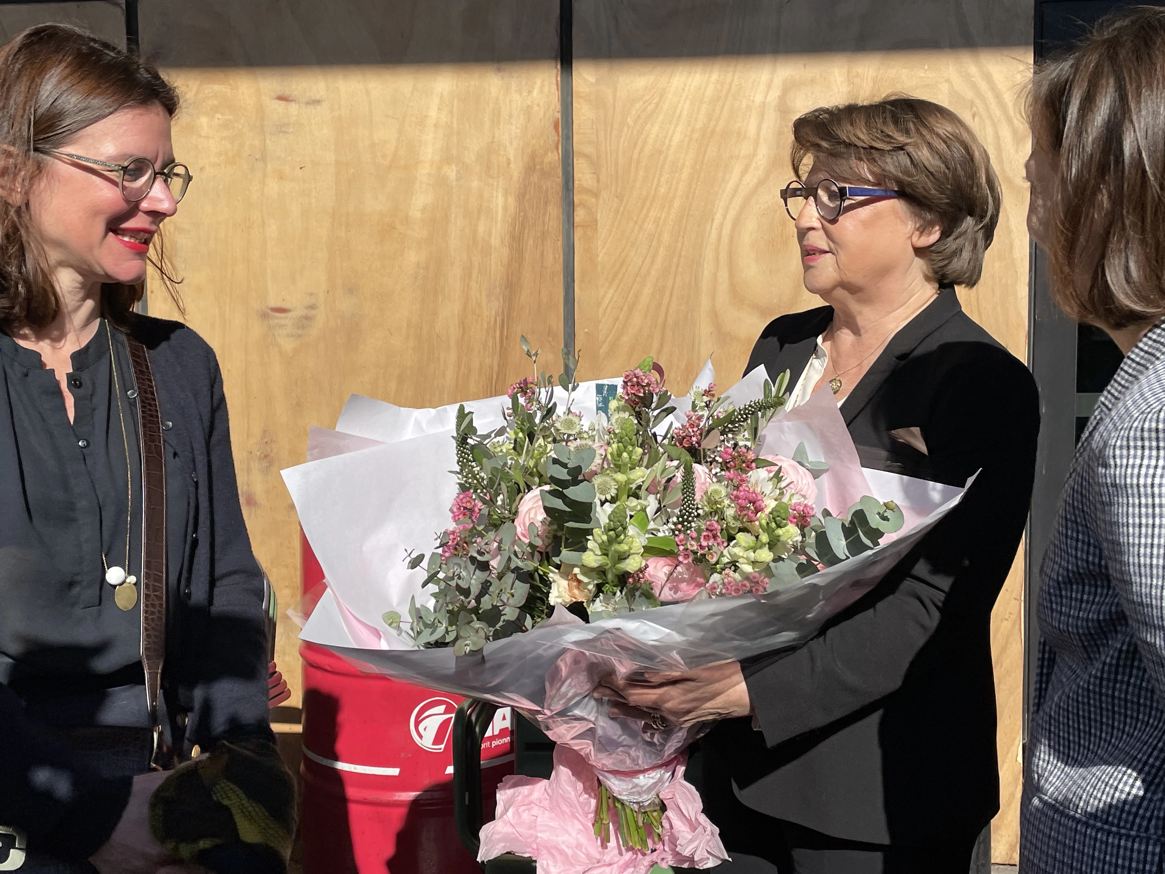 Martine Aubry à la conférence de presse qui s'est tenu ce jeudi à la Gare Saint-Sauveur.